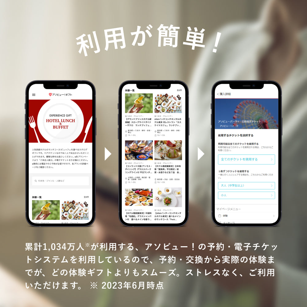 高級ホテルで優雅なランチ「ホテルランチ&ビュッフェギフト（ペア）」丨体験ギフトならアソビュー！ギフト