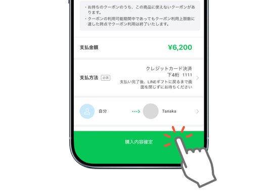 LINEギフト 送り方ガイド画像